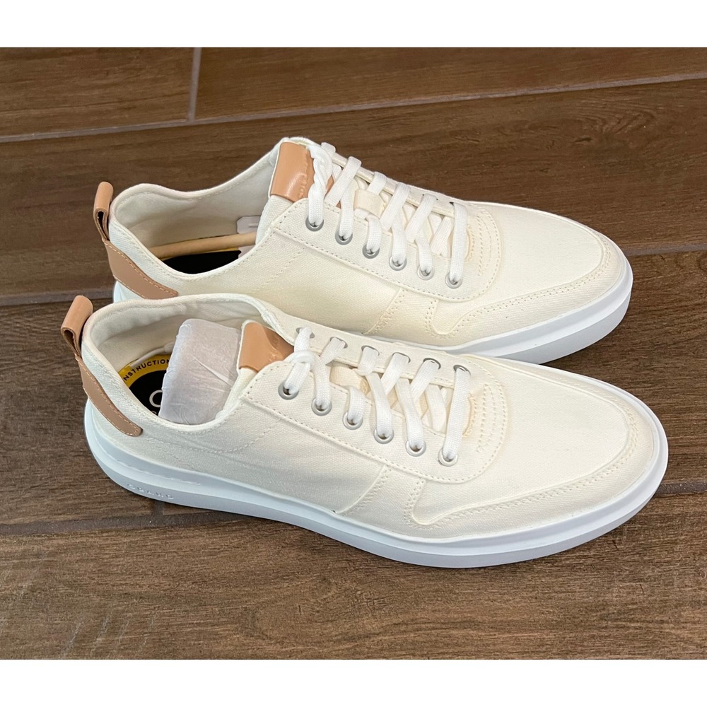 Cole Haan Grand Crosscourt Modern Canvas Tennis Sneakers Ivory C34713 Mens 8M - Picture 4 of 7